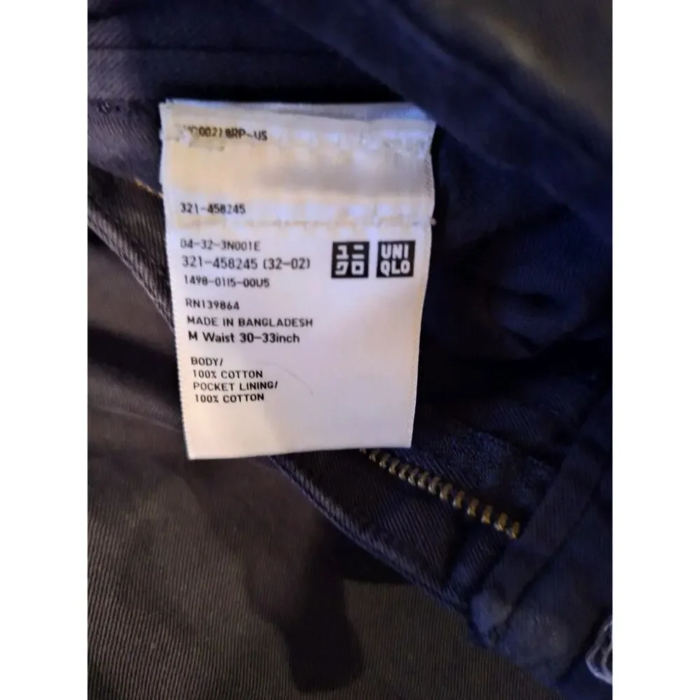 Uniqlo Cargo Shorts Mens M 30-33 Navy Waist Drawstring